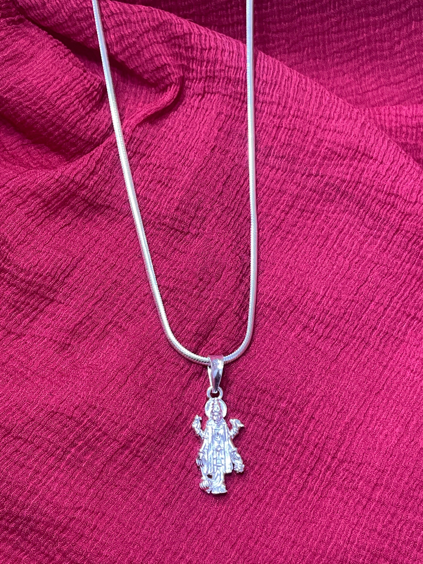 92.5 Silver Narayana Pendant for Men & Women | Vishnu Murthy Sacred Design | Spiritual Jewellery