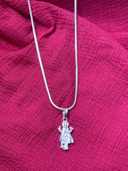 92.5 Silver Narayana Pendant for Men & Women | Vishnu Murthy Sacred Design | Spiritual Jewellery