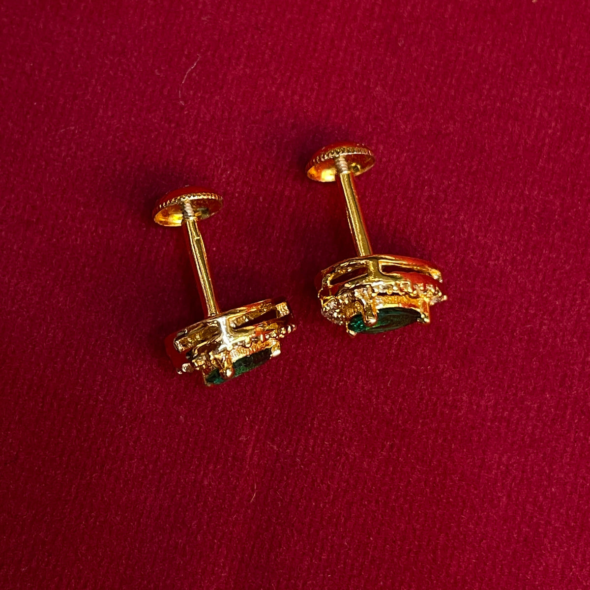 92.5 Silver Gold Plated Stud Earrings for Women | Stylish Elegant Design | Modern Jewellery pair