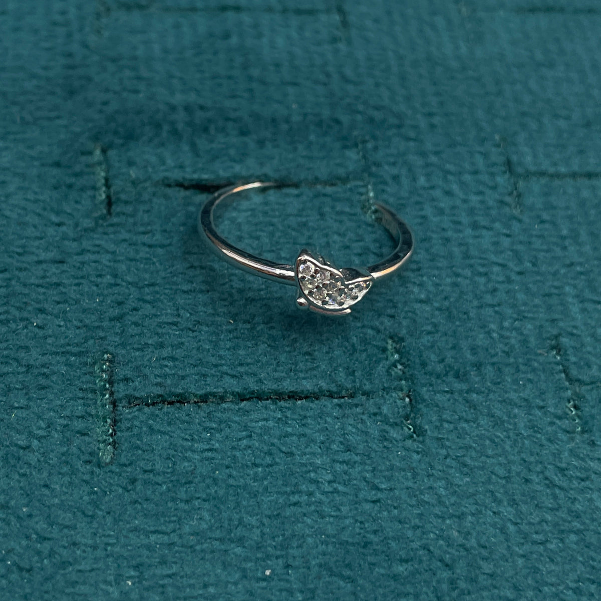 92.5 Sterling Silver Pave CZ Butterfly Finger Ring for Women