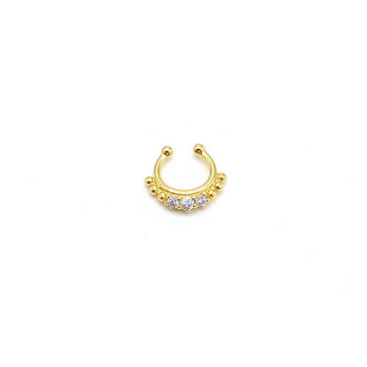 92.5 Silver Gold Plated Graceful Septum