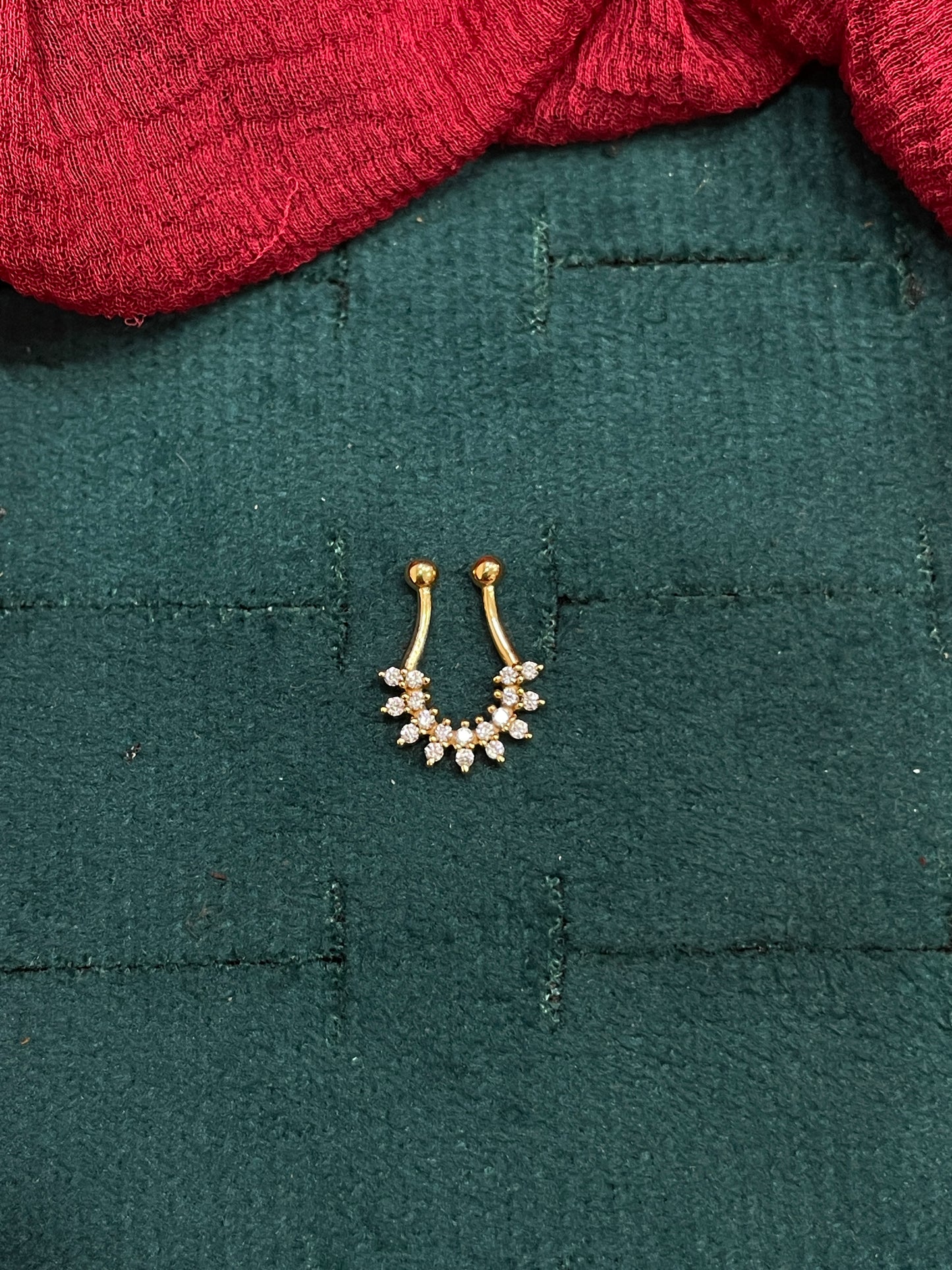 925 Silver Gold Plated 9 Petal Septum