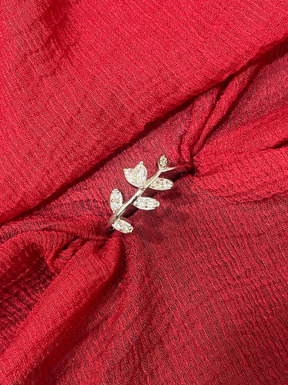 92.5 silver stylish leaf ring size 19