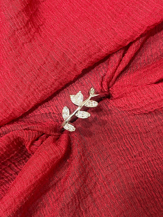 92.5 silver stylish leaf ring size 19