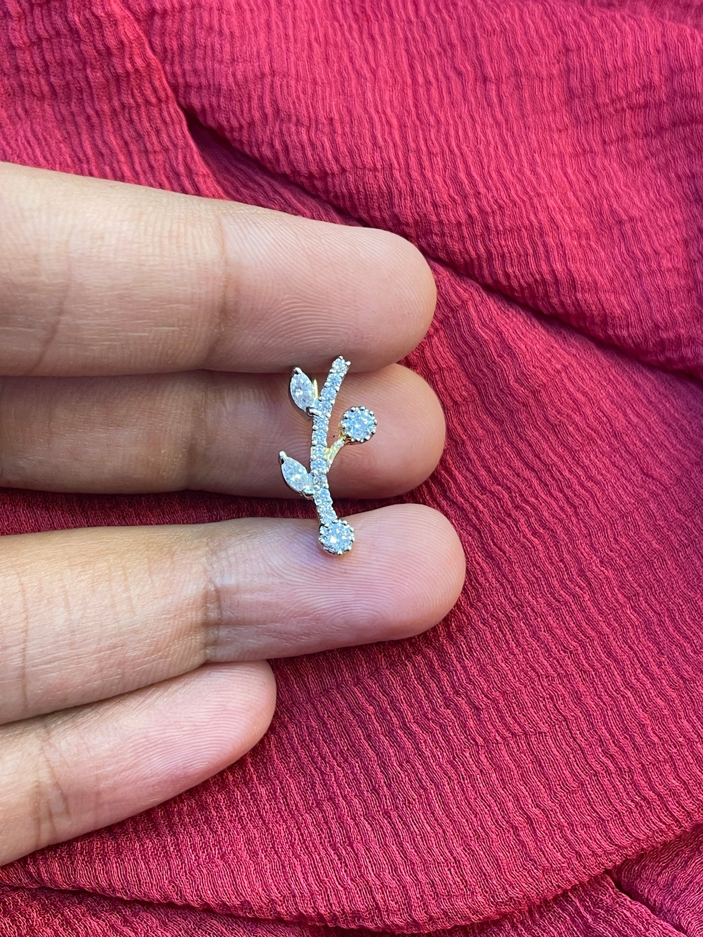 92.5 Silver Gold Plated Leaf Ear Cuffs for Women | Trendy Nature Design | Stylish Jewellery