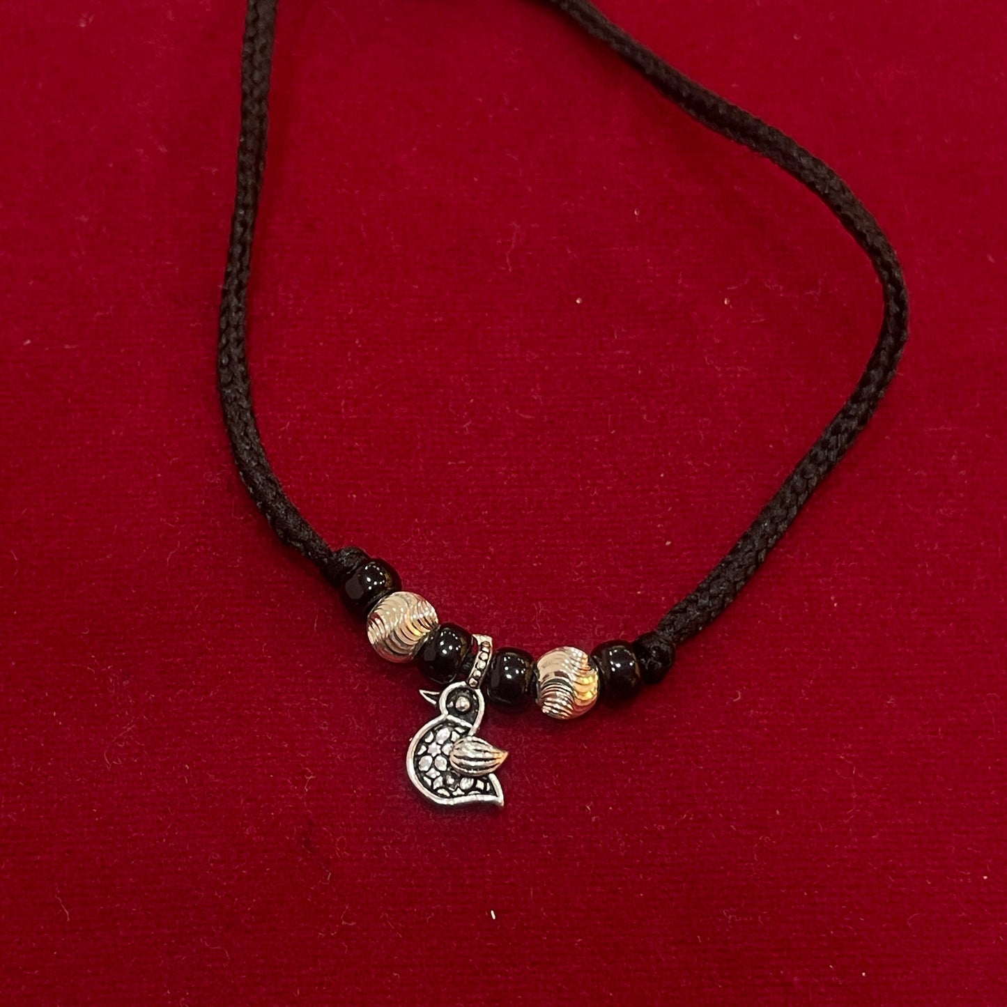 92.5 Sterling Silver Oxi Bird Thread Anklet - Single pc