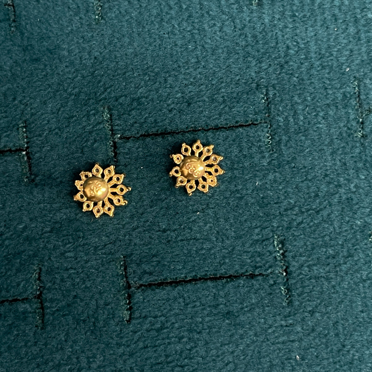 925 Silver Gold Plated multicolor studs pair