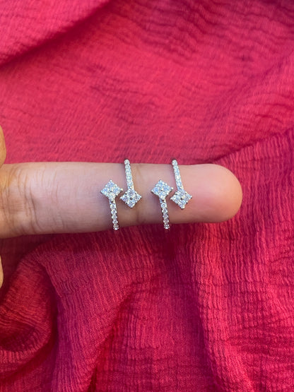 92.5 Silver CZ Studded Toe Rings for Women | Cubic Zirconia Design | Traditional Jewellery
