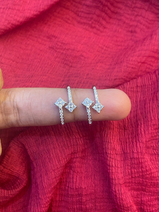 92.5 Silver CZ Studded Toe Rings for Women | Cubic Zirconia Design | Traditional Jewellery