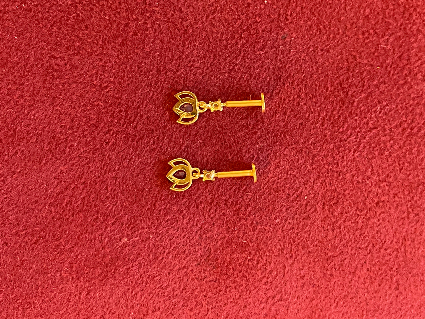 92.5 Silver Gold Plated Pink Lotus Bugadi Pair | Traditional Elegant Design | Jewellery