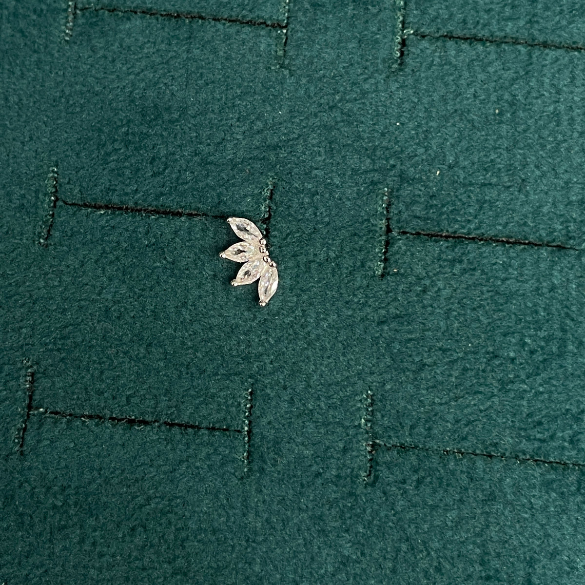925 Silver 4 Petal Helix Studs -  Ball back pair