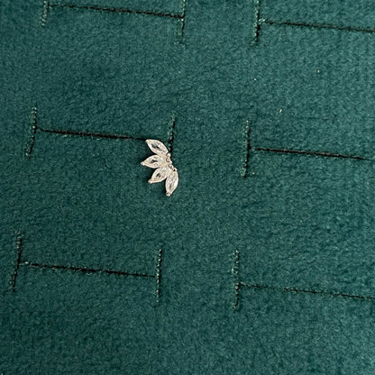 925 Silver 4 Petal Helix Studs -  Ball back pair