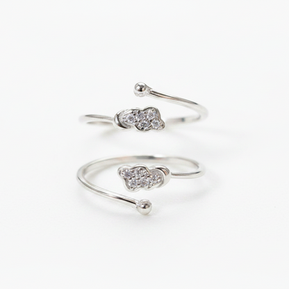 92.5 Sterling Silver Cloud Toe Rings for Women | Dreamy Minimal Design