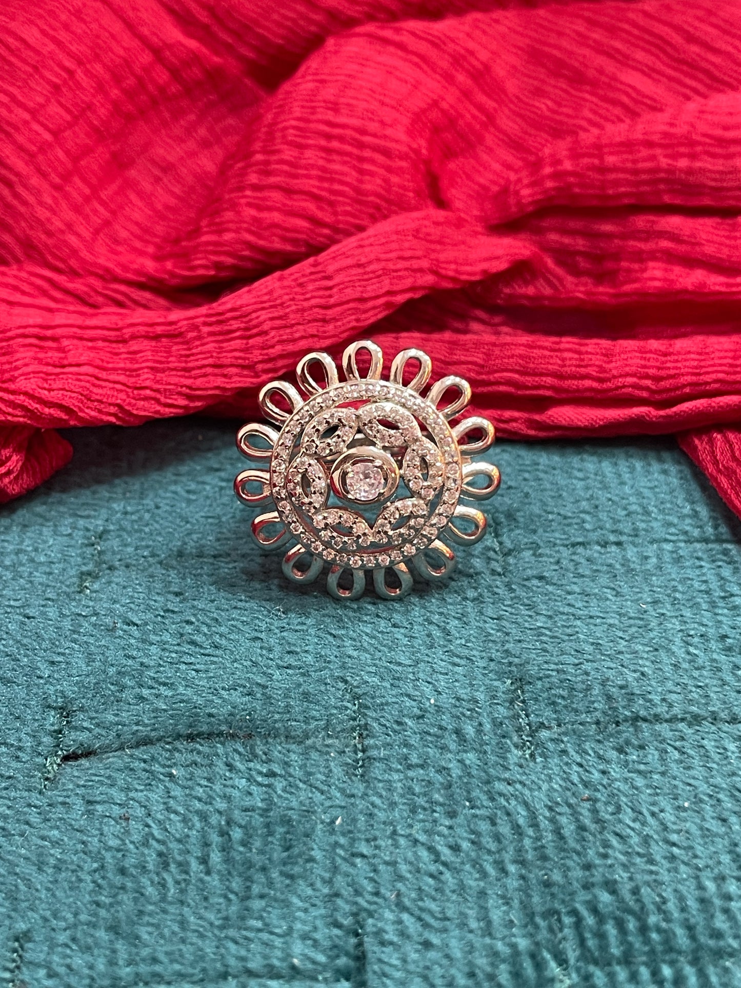 92.5 Silver Classy Flower Ring for Women Size 10 | Elegant Floral Design | Stylish Jewellery