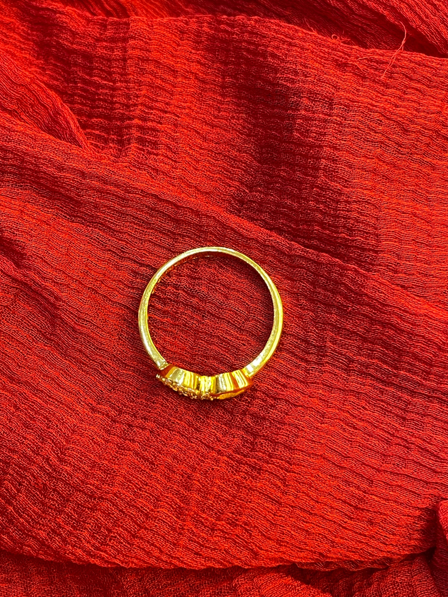 Gold Plated Silver Double Heart Ring Size 10