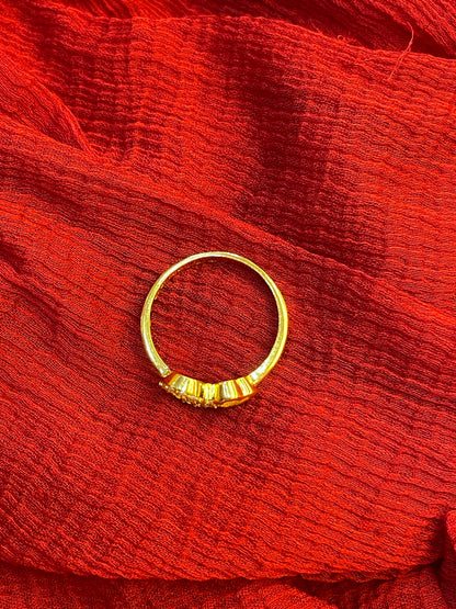 Gold Plated Silver Double Heart Ring Size 10