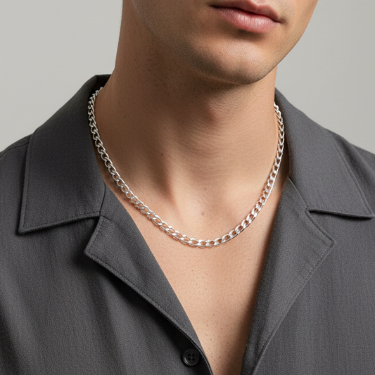 92.5 silver stylish Cuban chain 20 inches