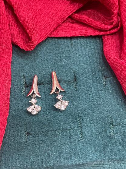 92.5 Silver Drop Studs Pair