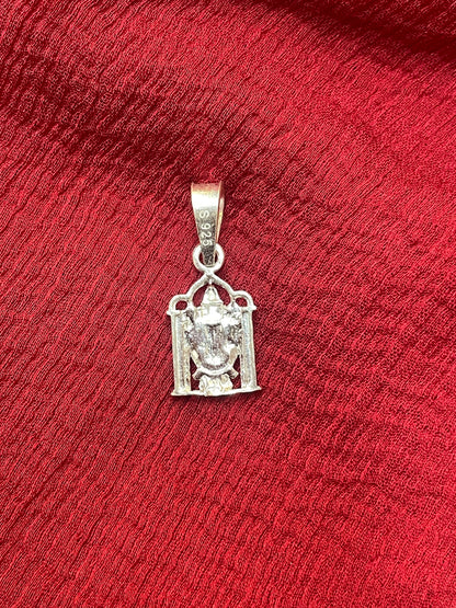 92.5 Silver Tirupati Balaji (Venkateswara Swamy) Design Pendant for Men &amp; Women – Temple Style