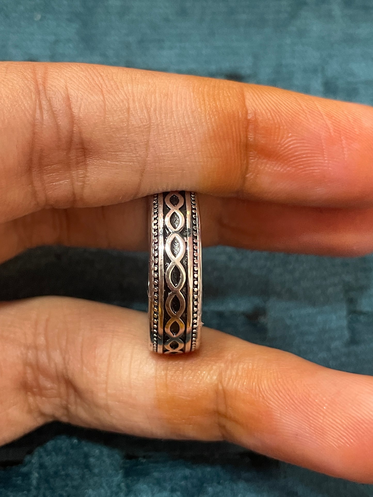 92.5 Silver Oxidised Men’s Ring Size 19 | Stylish Vintage Design | Elegant Jewellery