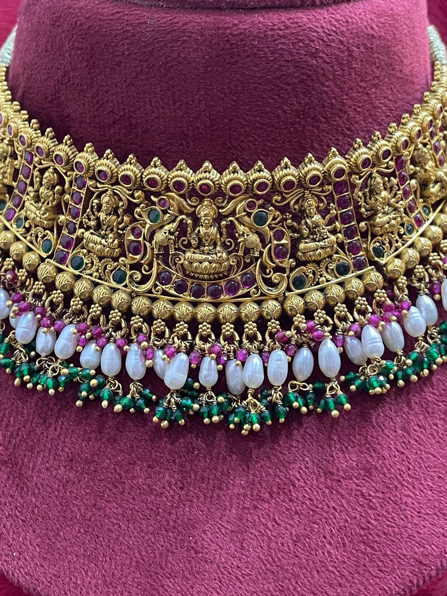 92.5 Silver Gold Plated Lakshmi Devi Necklace for Women | Traditional Temple Style | Elegant Spiritual Jewellery