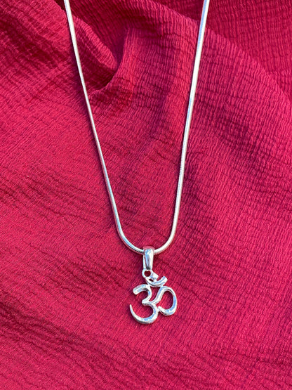 92.5 Silver Om Pendant for Men & Women | Sacred Aum Symbol Design | Spiritual Jewellery