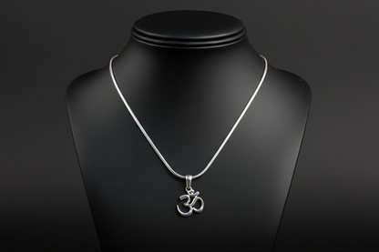 92.5 Silver Om Pendant for Men & Women | Sacred Aum Symbol Design | Spiritual Jewellery