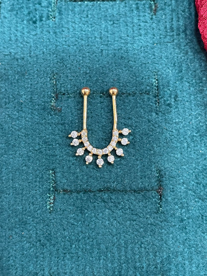 925 Silver Gold Plated Graceful Septum