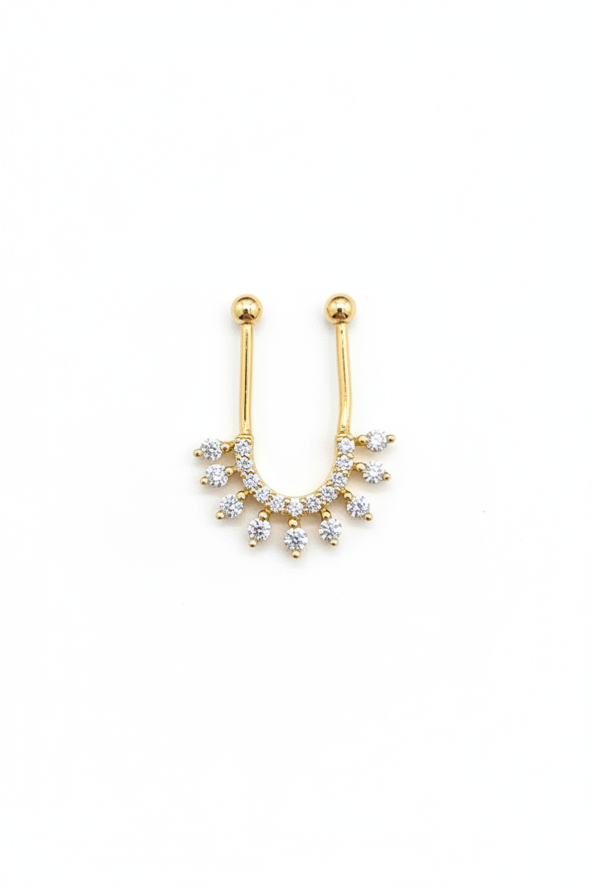 925 Silver Gold Plated Graceful Septum
