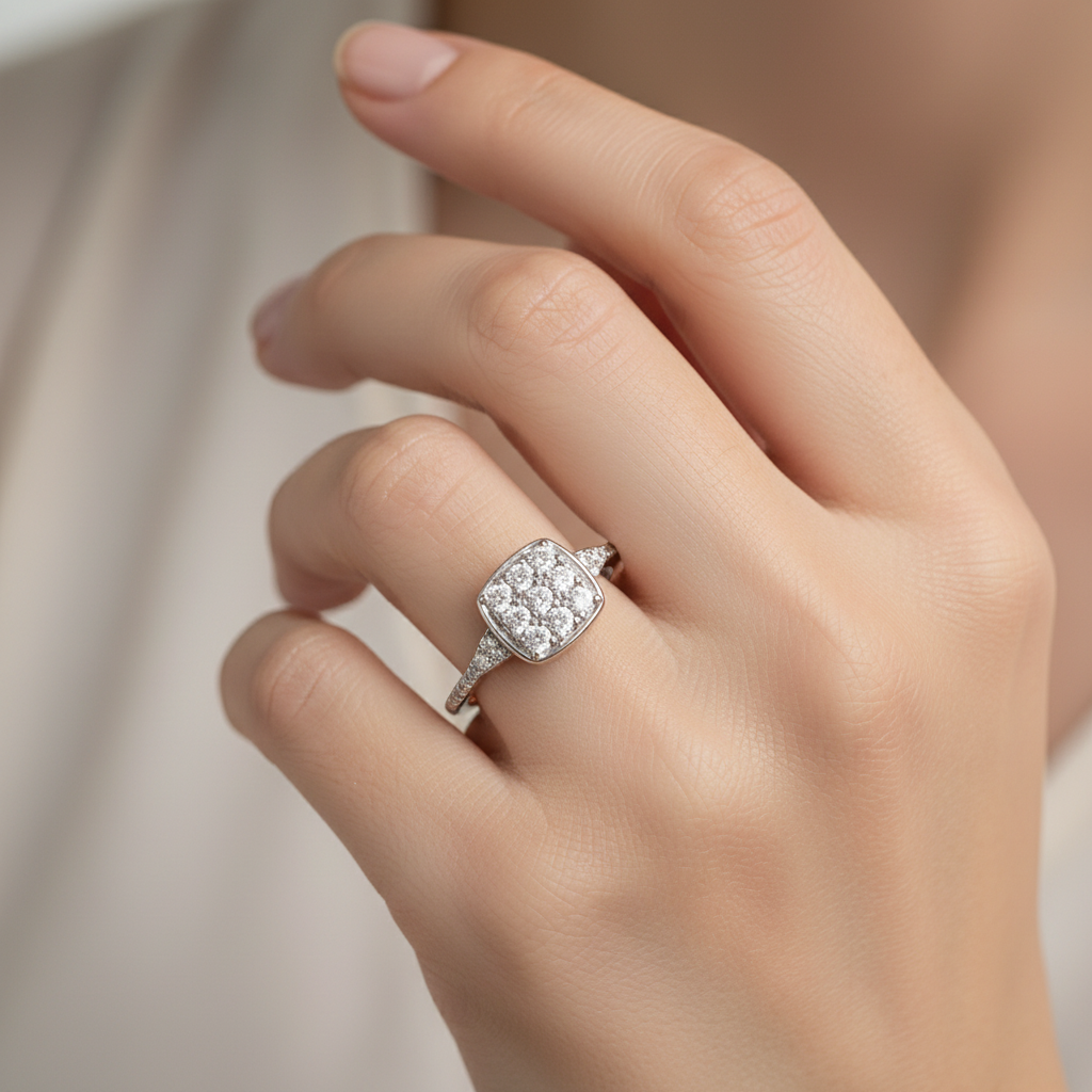 92.5 Silver White Stone Ring for Women Size 15 | Stylish Sparkle Design | Elegant Fashion Jewellery