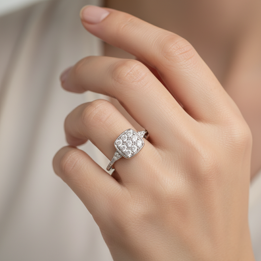92.5 Silver White Stone Ring for Women Size 15 | Stylish Sparkle Design | Elegant Fashion Jewellery