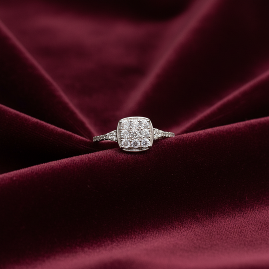 92.5 Silver White Stone Ring for Women Size 15 | Stylish Sparkle Design | Elegant Fashion Jewellery