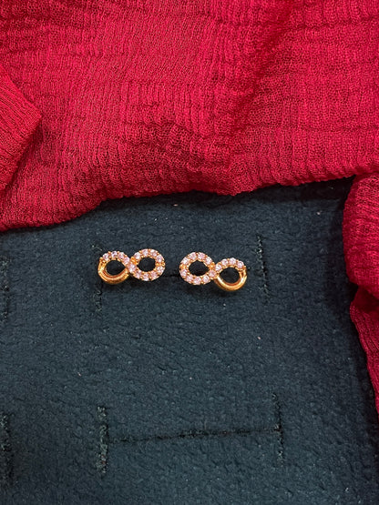 925 Silver Gold Plated Infinity Studs for Women | Minimalist Design