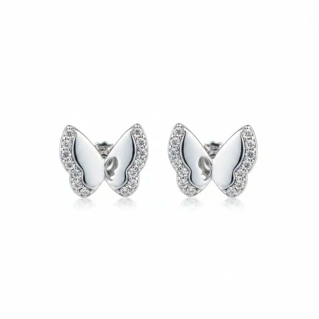 92.5 Silver Butterfly Studs | Stylish Elegant Design | Cute Jewellery
