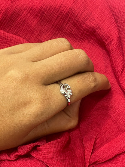92.5 Silver Peacock Ring for Women | Simple Elegant Traditional Design | Daily Wear Jewellery