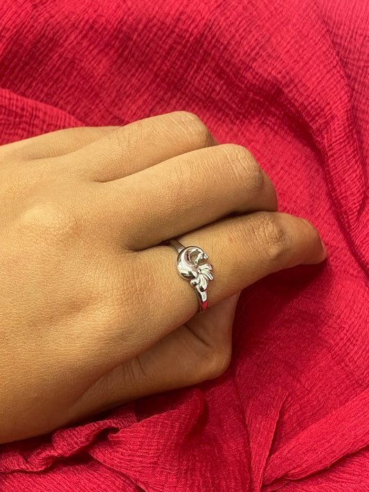 92.5 Silver Peacock Ring for Women | Simple Elegant Traditional Design | Daily Wear Jewellery