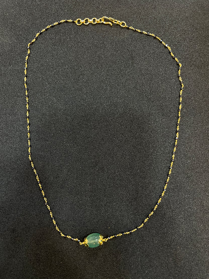 925 Silver Gold Plated Black diamond chain - 17 inch