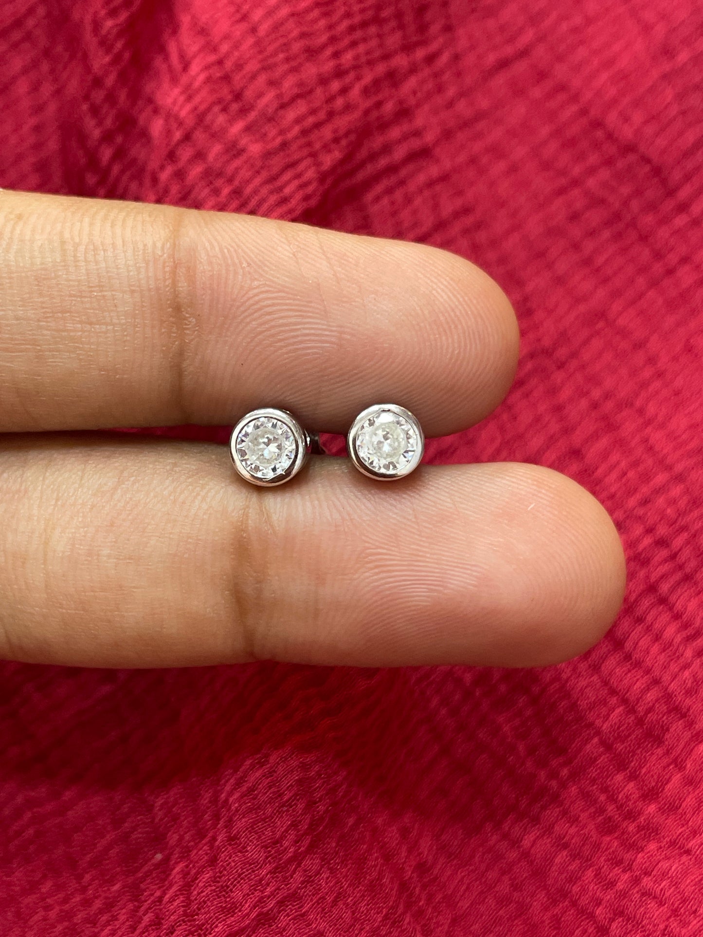 Silver Simple Stud Earrings