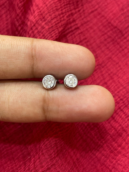 Silver Simple Stud Earrings