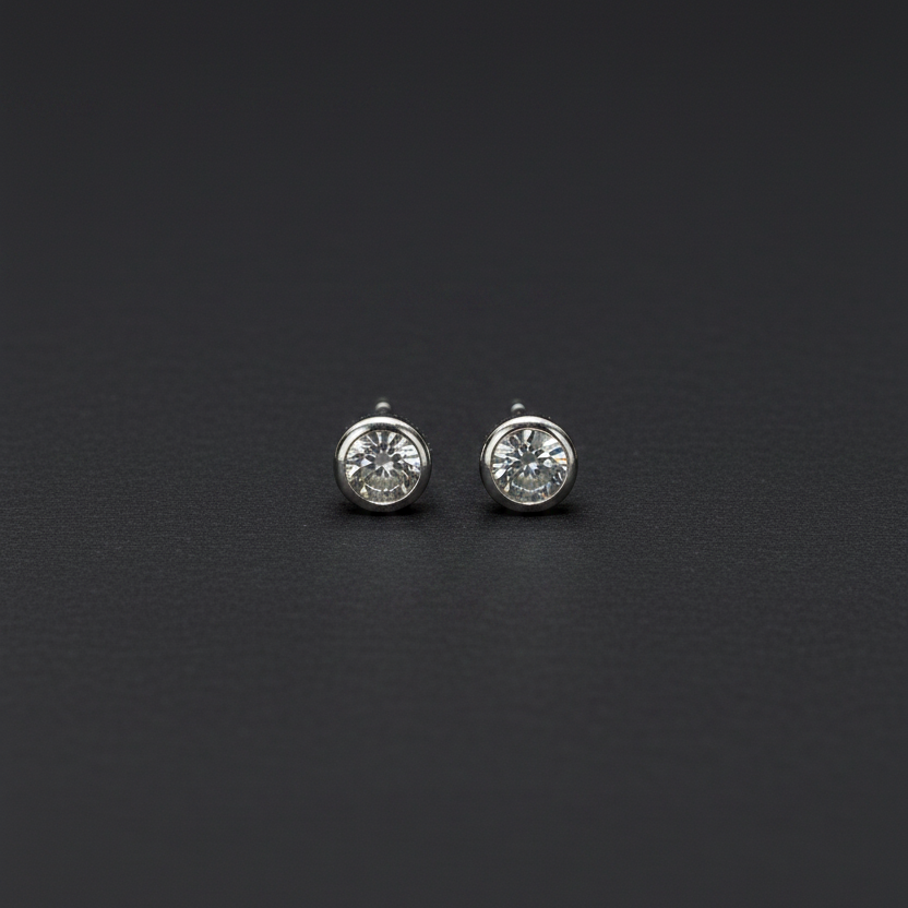 Silver Simple Stud Earrings