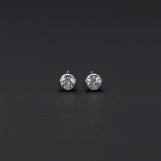 Silver Simple Stud Earrings