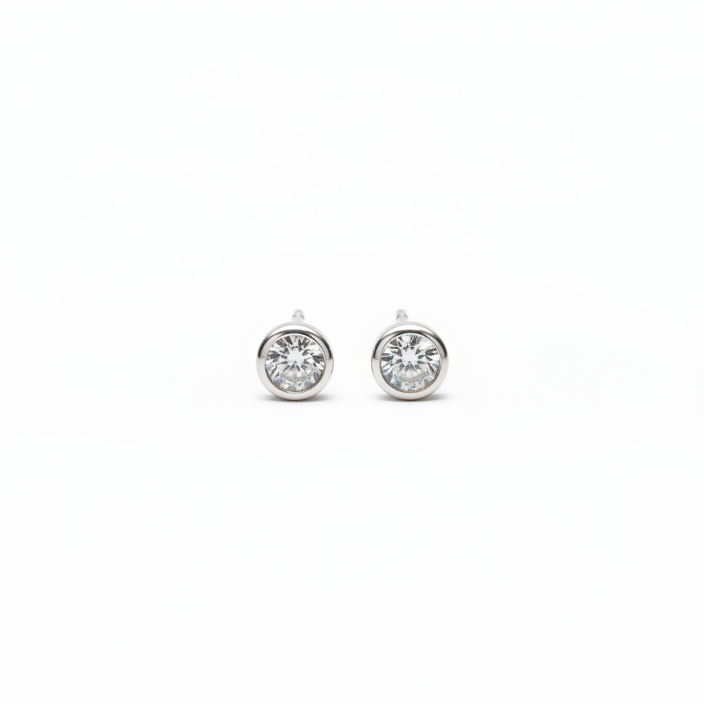 Silver Simple Stud Earrings