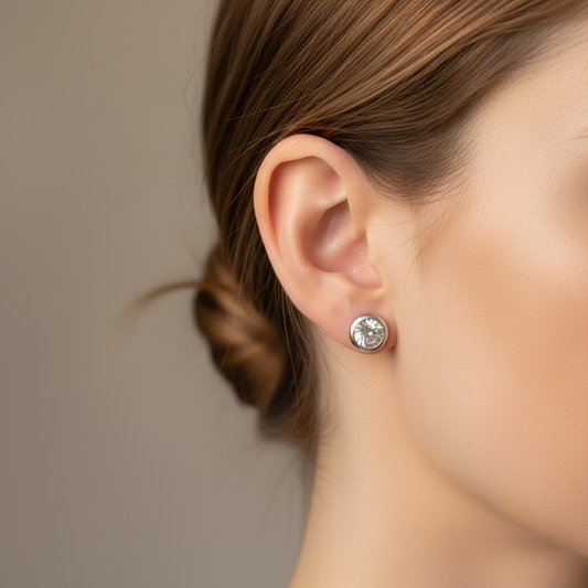 Silver Simple Stud Earrings
