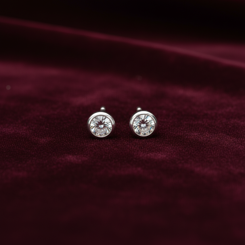 Silver Simple Stud Earrings