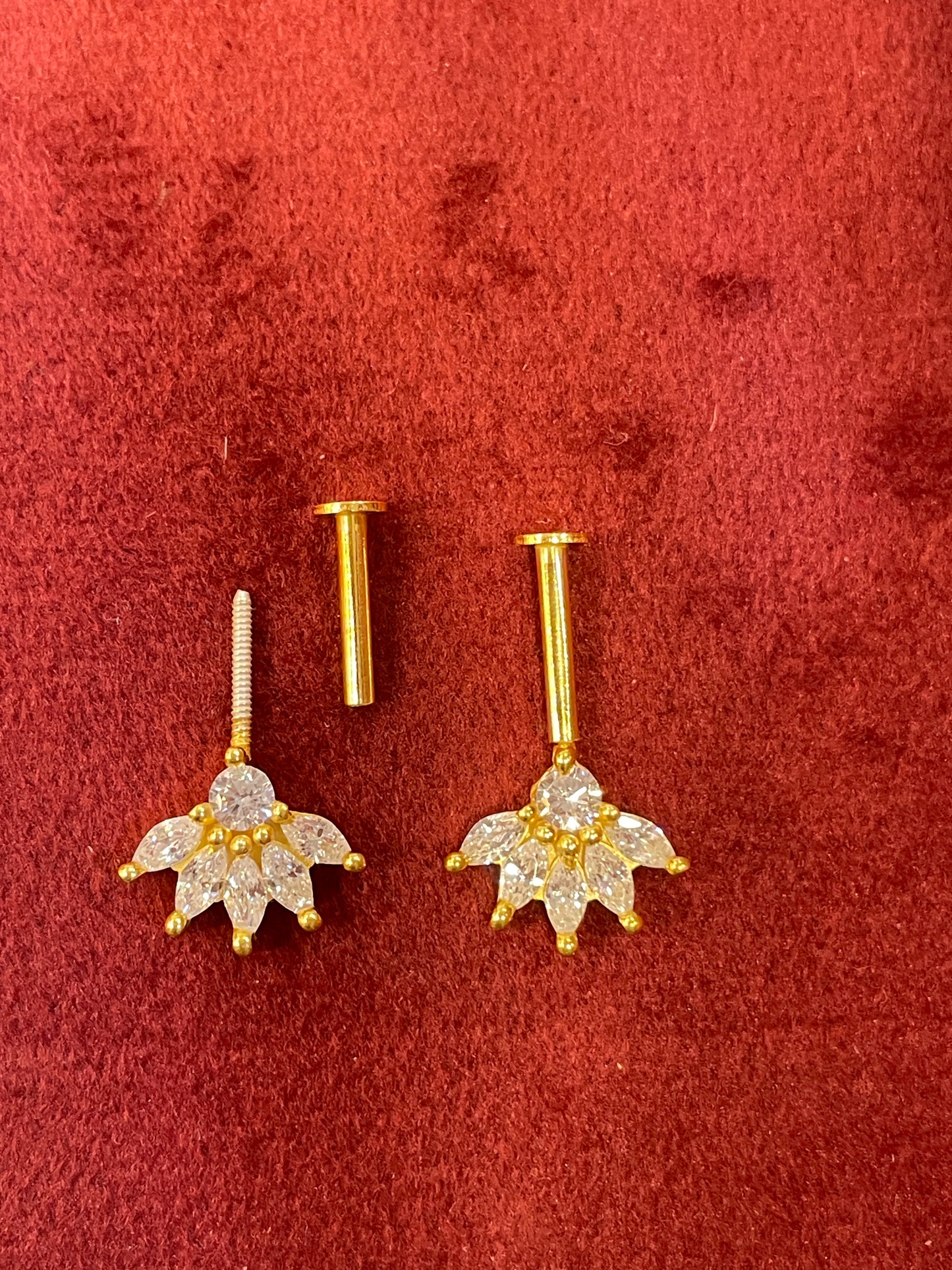 92.5 Silver Five Petal Bugadi | Floral Elegant Design | Jewellery