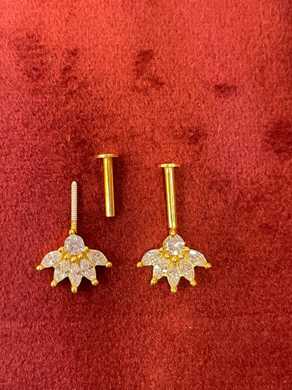92.5 Silver Five Petal Bugadi | Floral Elegant Design | Jewellery
