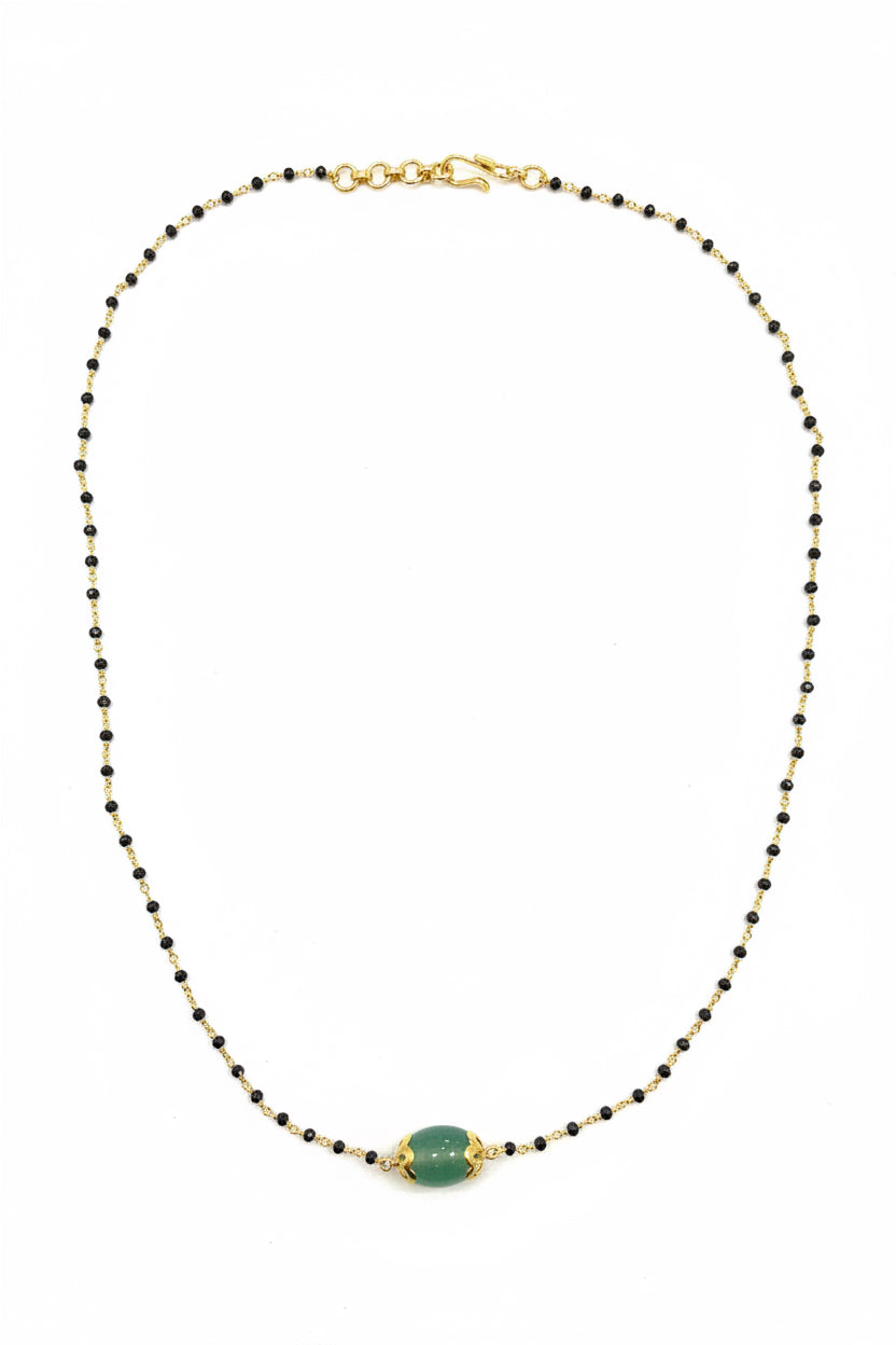 925 Silver Gold Plated Black diamond chain - 17 inch
