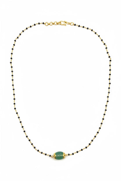 925 Silver Gold Plated Black diamond chain - 17 inch