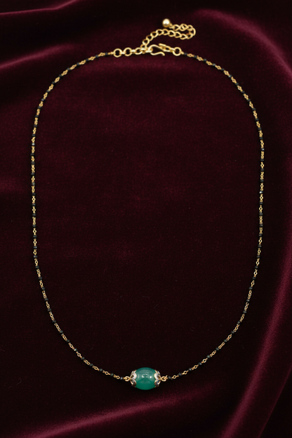 925 Silver Gold Plated Black diamond chain - 17 inch