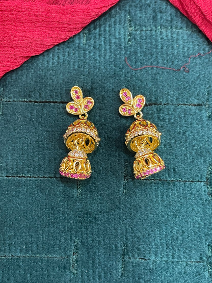 925 Silver Gold Plated Double Jhumki